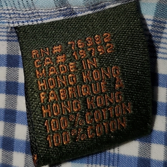 BLUE & green long sleeve buttondown Large - Picture 5 of 6